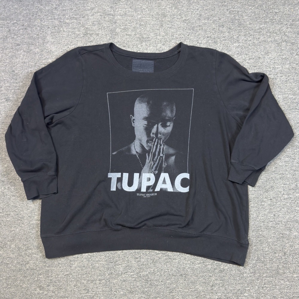 Tupac Shakur 2PAC Prayer Hands Black Sweater Oversized Adult Size Unknown Boxy